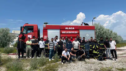 Geleceğin itfaiyecileri sahaya indi: Alaca’da nefes kesen tatbikat