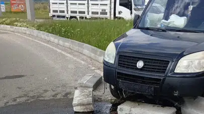 Bolu’da direksiyon başında kabus: Kontrolden çıkan araç refüje saplandı