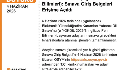 e-YÖKDİL adayları dikkat: Sınav giriş belgeleri yayımlandı