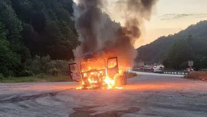 Bilecik yolunda korku dolu anlar: Saniyeler içinde küle döndü