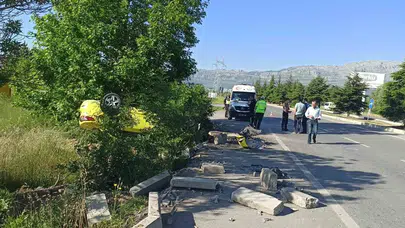 Seydişehir'de korkutan kaza: Kontrolden çıkan araç hurdaya döndü