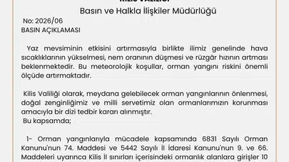 Kilis'te orman yangınlarına karşı seferberlik: Girişler yasaklandı, ateş yakmak ağır yaptırıma bağlandı