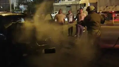 Belen’de korku dolu anlar: Seyir halindeki araç bir anda alev topuna döndü