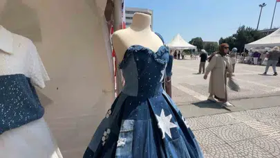 Eski kotlar podyuma çıktı: Samsun’da atık kumaşlar modaya dönüştü