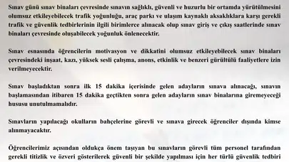 LGS günü Tekirdağ'da sessizlik hakim olacak: Valilikten kritik sınav yasakları