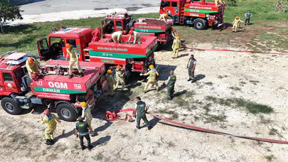 Yeşil Vatan’a nöbet: Mersin’de yangınla mücadele için nefes kesen prova