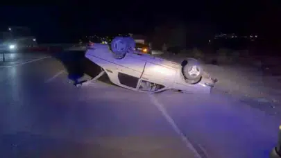 Gülüşkür Köprüsü mevkiinde feci kaza! Araç ters döndü, 1 kişi yaralandı