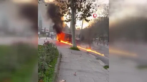 Araç birden alev topuna döndü! Korku dolu anlar kamerada...