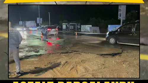 Bodrum’da su hattı faciası: Asfalt parçalandı!