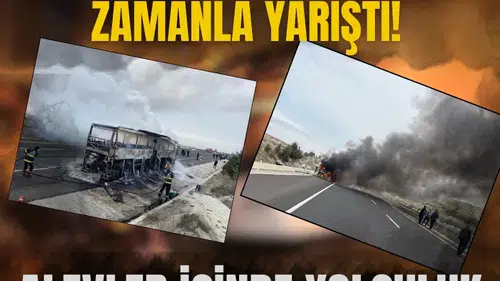 Alevler içinde yolculuk: Seyir halindeki otobüs zamanla yarıştı!