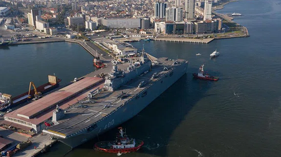 TCG Anadolu'nun Aksaz'daki ilk eğitim görüntüleri paylaşıldı