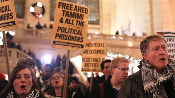 New York'ta Filistinli cesur kız Temimi'ye destek gösterisi