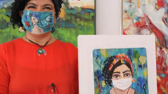 Cerrahi maske tuval oldu