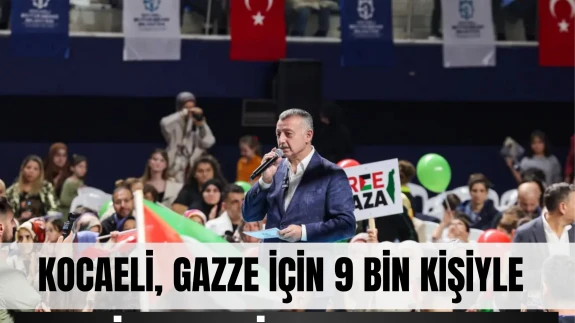 Kocaeli, Gazze için 9 bin kişiyle Guinness’siz rekor kırdı!