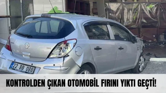 Kontrolden çıkan otomobil fırını yıktı geçti! O anlar saniye saniye kamerada