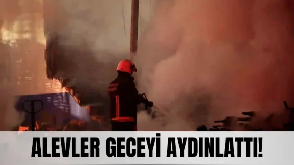 Alevler geceyi aydınlattı! O korku dolu anlar kamerada