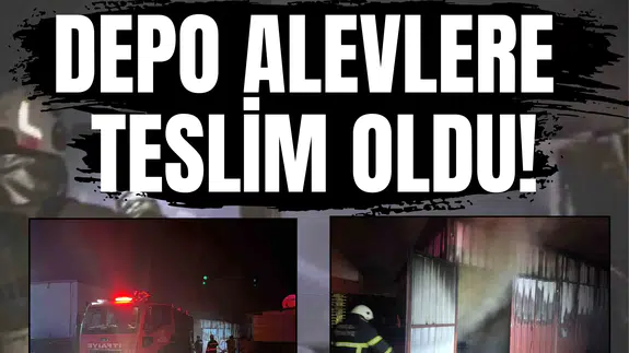Alevler gecenin sessizliğini bozdu... Depo alevlere teslim oldu!