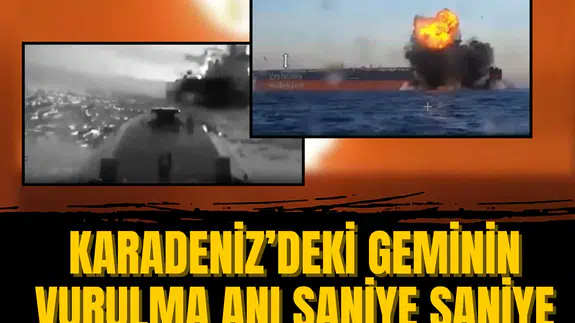 Karadeniz’deki geminin vurulma anı saniye saniye kamerada...