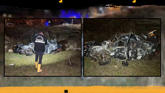 Refüjde başlayan korkunç kaza: Otomobil takla attı!