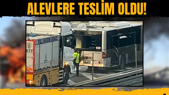 İstanbul'da metrobüs alevlere teslim oldu! Hayat durma noktasına geldi