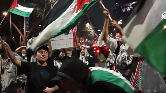 Meksika Halkından Filistin İçin Destek Yürüyüşü!