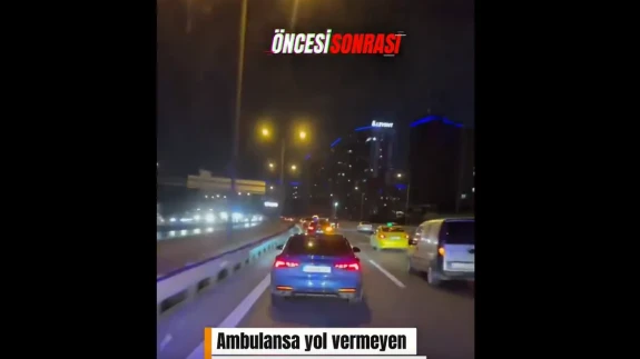 Eyüpsultan'da Ambulansa Yol Vermeyen Araç Ambulans Kamerasına Yansıdı