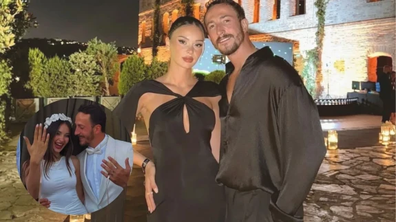 Survivor'dan evliliğe! Berkan ve Lale'nin nişanında şaka gibi anlar