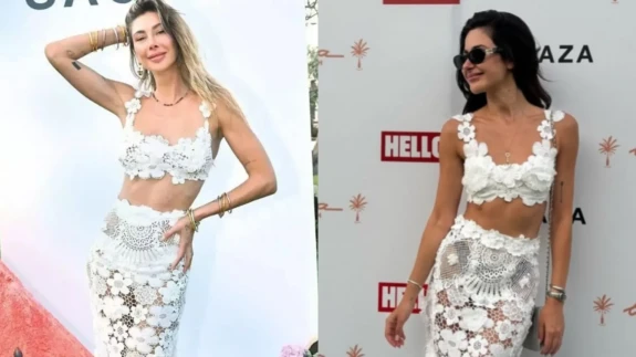Dantel detaylarıyla olay yarattılar: İki ünlü aynı elbiseyi giydi