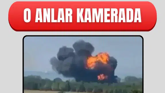 Yalova'da askerî eğitim uçağının düşme anı kameralara yansıdı