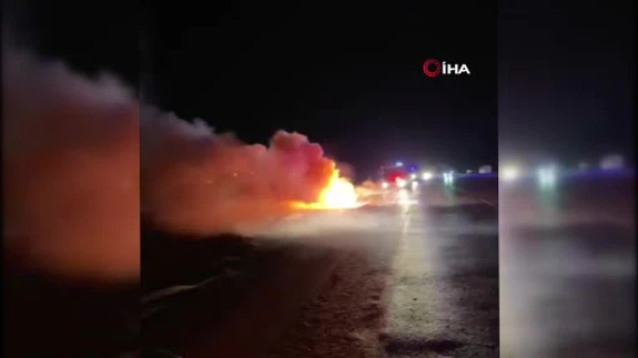 Ankara’da seyir halindeki araçta yangın: 1 çocuk yaralandı