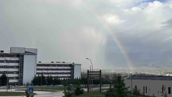 Bolu’da yağmur sonrası gökkuşağı şöleni