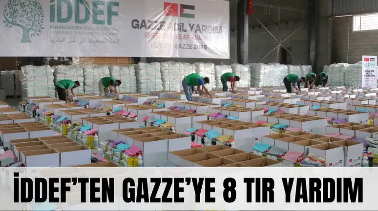 İDDEF’ten Gazze’ye 8 tır yardım: Gıda, un, hijyen ve battaniye desteği