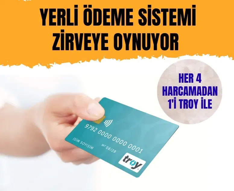 TROY rüzgarı kartlı ödemelerde hız kesmiyor: Pazar payı %25’i aştı!
