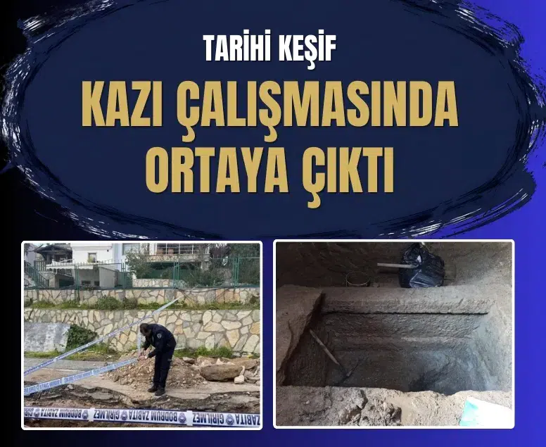 Bodrum Gümbet’te altyapı kazısından tarih çıktı