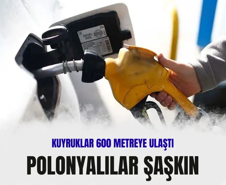 Almanya Polonya sınırında akaryakıt kuyruğu