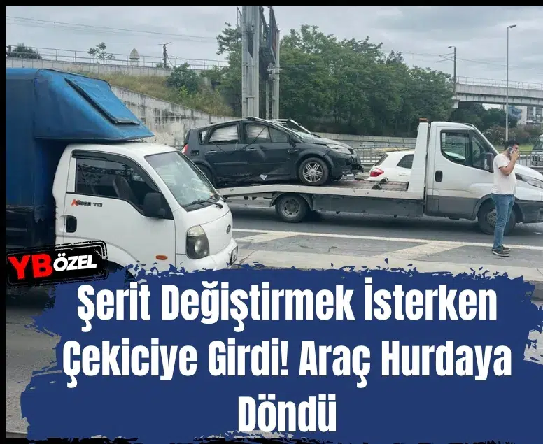Esenler Otogarı girişinde korkutan kaza: Şerit değiştirmek istedi, çekiciye çarptı!
