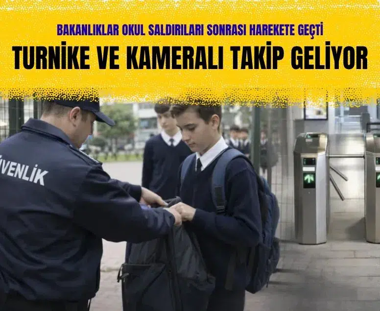 Bakanlıklar okul saldırıları sonrası harekete geçti: Turnike ve kameralı takip geliyor