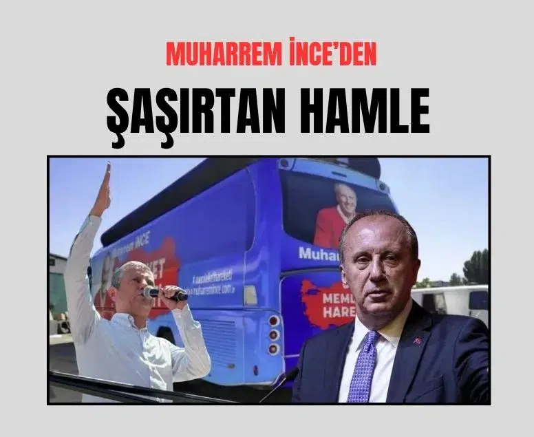 Muharrem İnce'den Özgür Özel'e İzmir mitinginde otobüs jesti