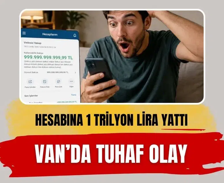 Van'da yaşayan gurbetçinin hesabına 1 trilyon lira yattı