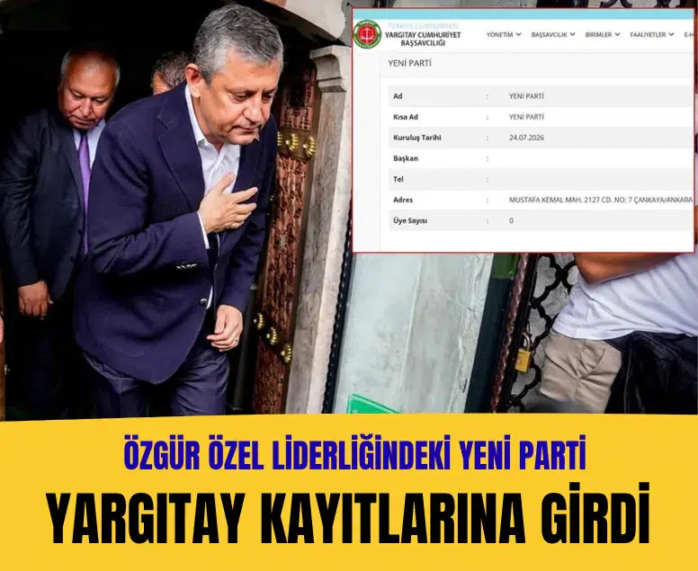 Özgür Özel liderliğindeki Yeni Parti Yargıtay kayıtlarına girdi