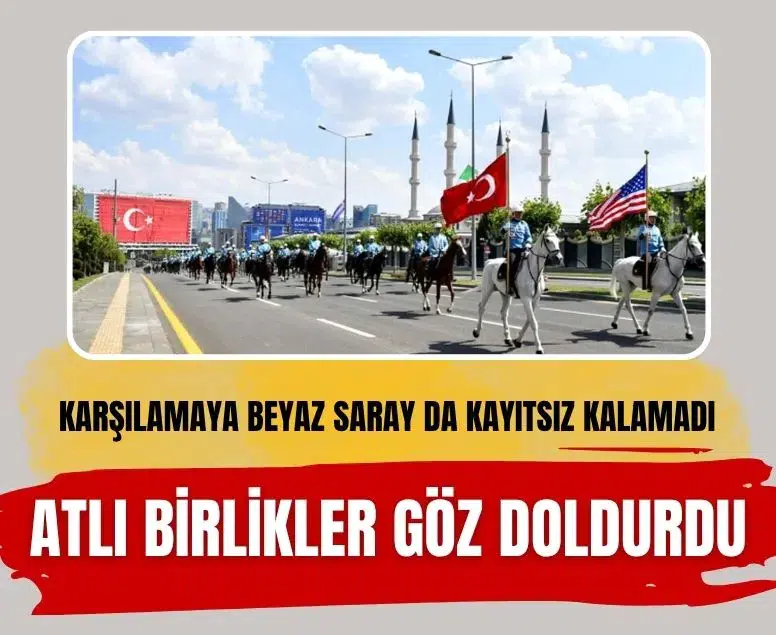 Donald Trump için Beştepe'de atlı birliklerle görkemli karşılama töreni yapıldı