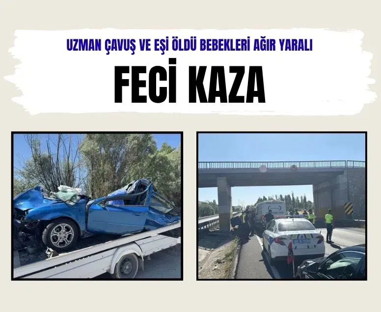 Afyonkarahisar'da bariyerlere çarpan jandarma uzman çavuş ve eşi öldü