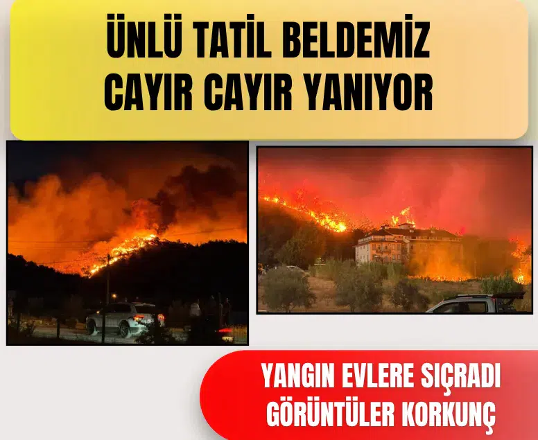 Fethiye’de korkutan orman yangını: Alevler yerleşim yerlerine yaklaştı