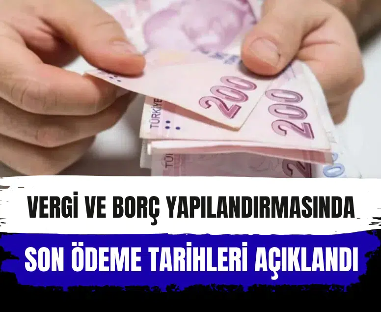 Vergi ve borç yapılandırmasında son ödeme tarihleri açıklandı