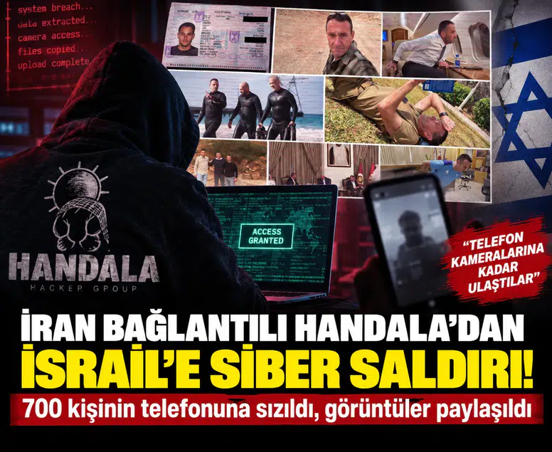 İsrail’de siber saldırı paniği! Handala 700 kişinin telefonuna sızdığını öne sürdü