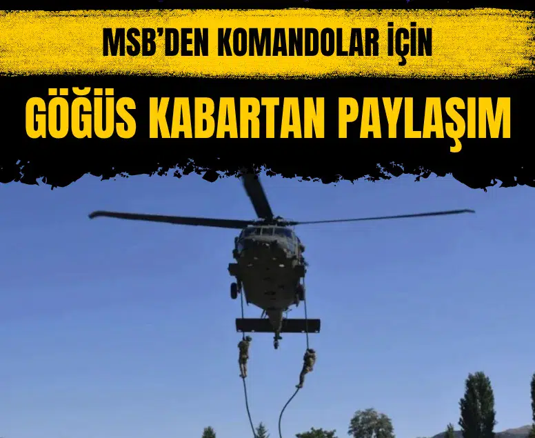 MSB komandoların zorlu helikopter eğitim görüntülerini paylaştı