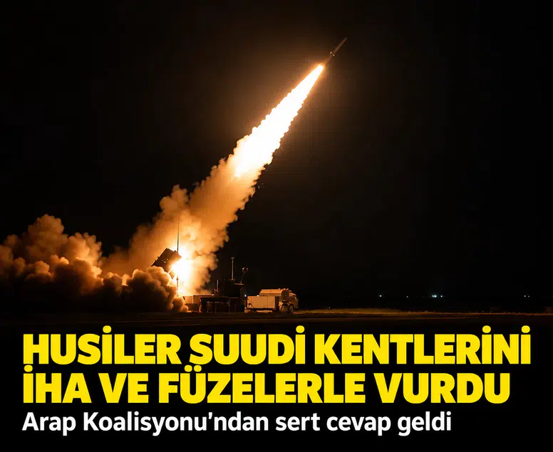 Husiler Suudi kentlerini İHA ve füzelerle vurdu: Arap Koalisyonu'ndan sert cevap geldi
