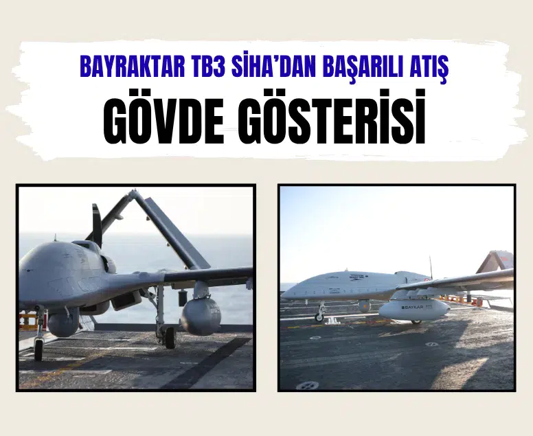Bayraktar TB3 SİHA Denizkurdu Tatbikatı'nda sonoboy atış testini başardı