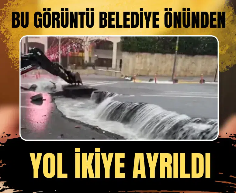 Eyüpsultan'da şiddetli sağanak sonrası yol çöktü