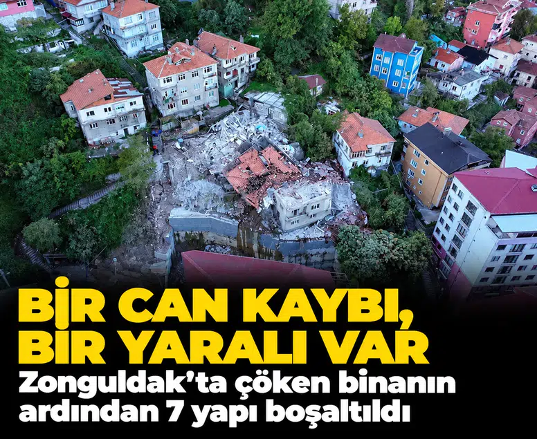 Bir can kaybı, bir yaralı var: Zonguldak'ta çöken binanın ardından 7 yapı boşaltıldı